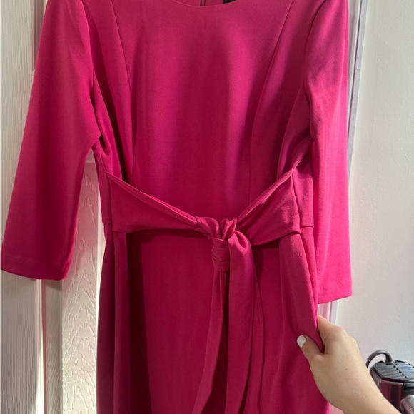 adrianna papell tie waist crepe sheath dress - Picture 4 of 10